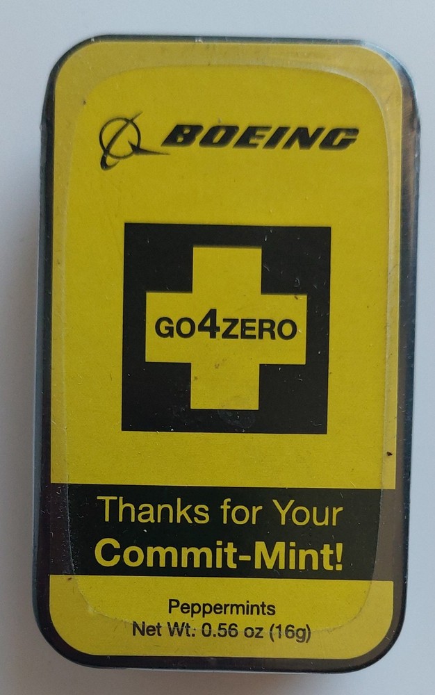 Boeing GO4ZERO Reflective Safety Band & Commit-Mint Peppermints Collectible Lot