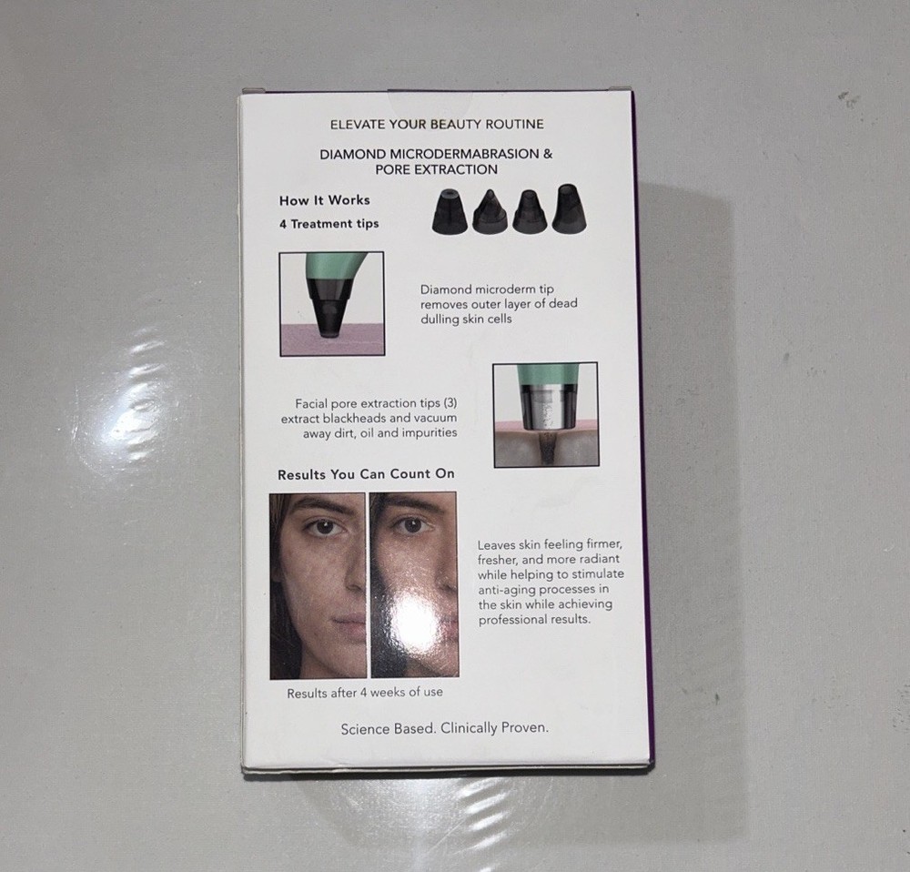 Spa Sciences MIO Diamond Microdermabrasion Green USB Rechargeable Tool 4 Tips