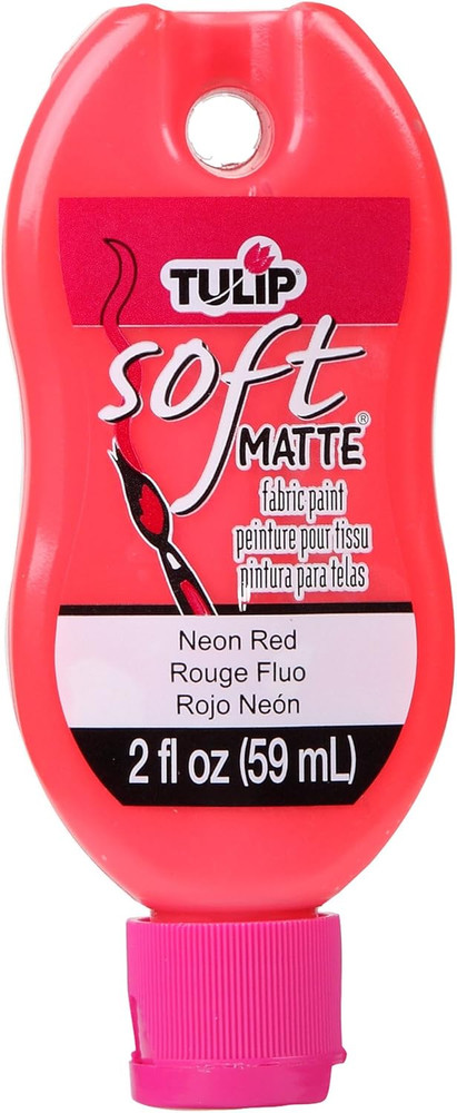 Soft Matte Fabric Paint 2Oz-Neon Red