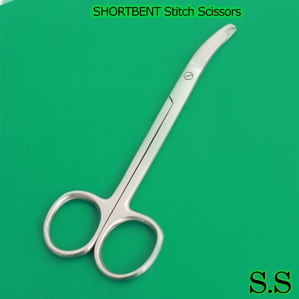 SHORTBENT Stitch Scissors 3.5" curved, delicate Dermal Surgical Instruments