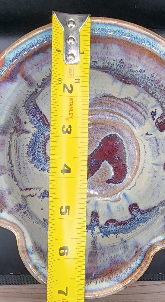 Bill Hunt Drip Glaze Multicolor 7"x4.5" Signed 4/88 Handled Pottery Planter
