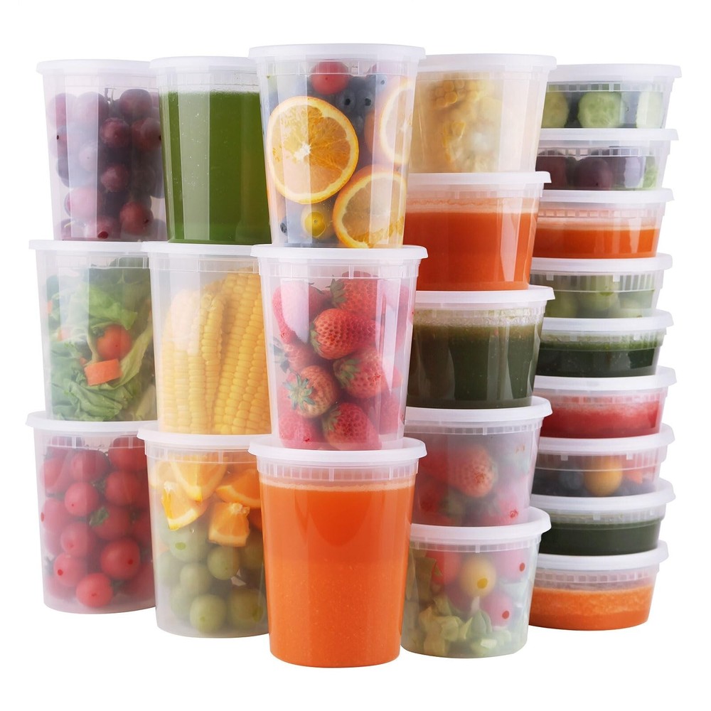 Deli Containers With Lids 48 Sets - Disposable Soup Container 8oz, ... Fast Ship