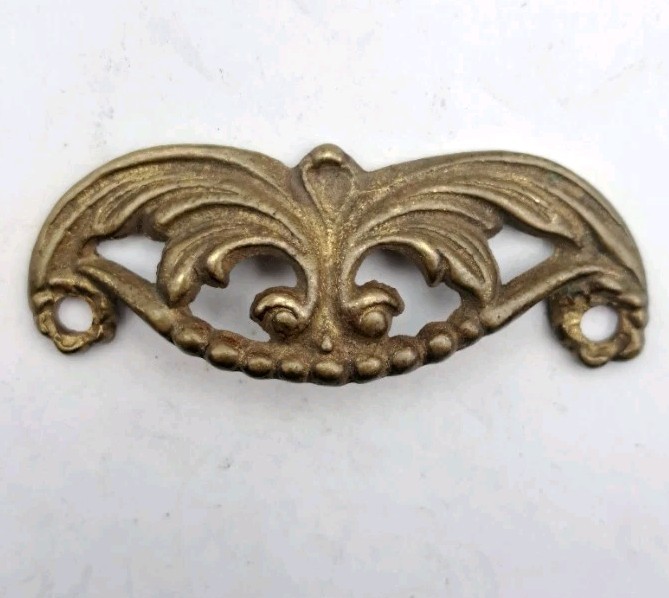 Antique Bin Pull Apothecary Drawer Pull Handle Old Eastlake Cast Brass Hardware