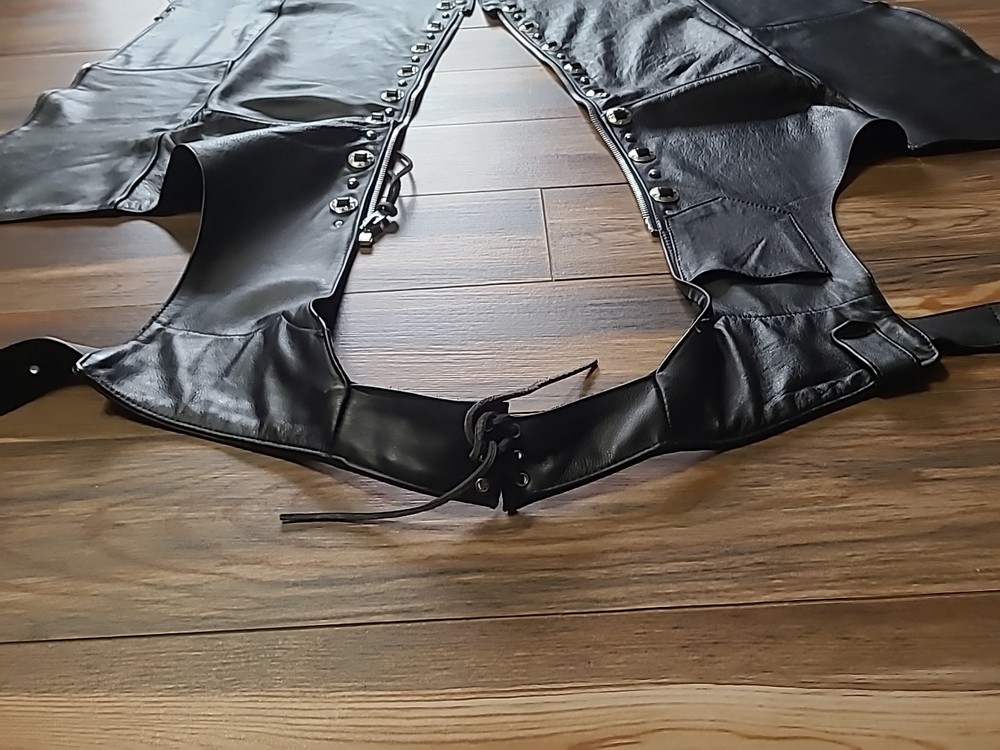 Unisex Black Motorcycle Chaps Sz. XS