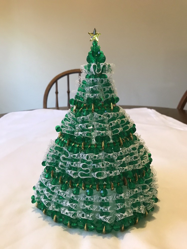 Beaded Safety Pin Chirstmas Tree