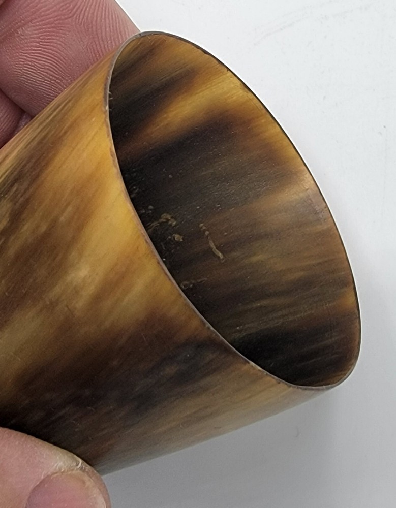 19th Century Cow Horn Cup With Glass Bottom