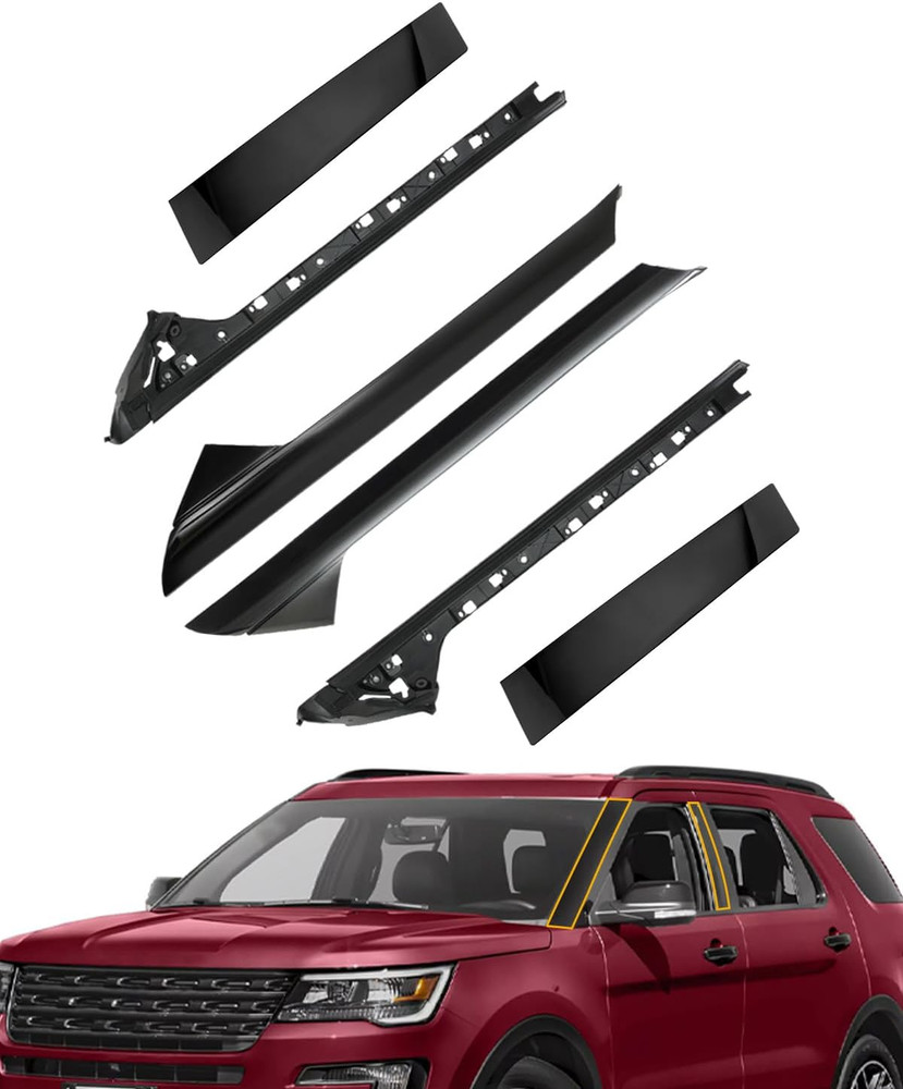 Windshield A B Pillar Trim Molding Set for 2011-2016 Ford Explorer Front Left Ri