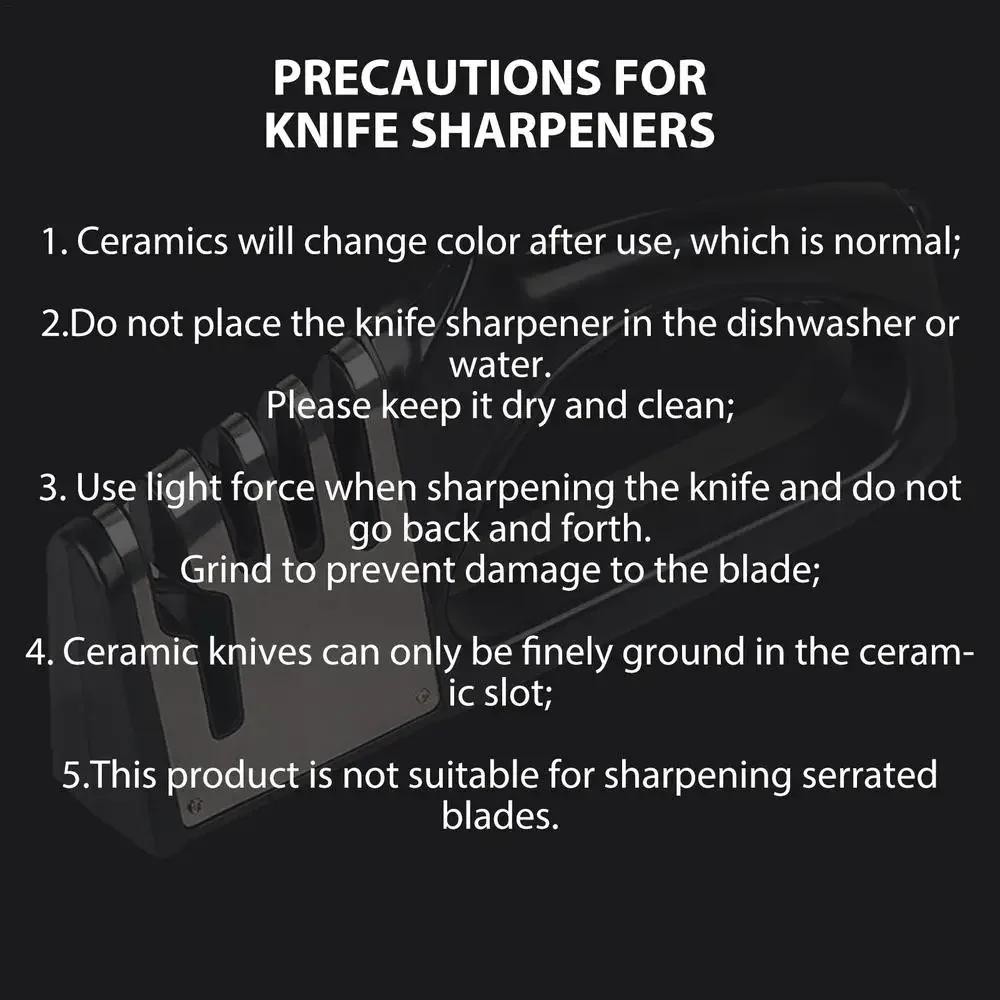 Kitchen 4-stage Knife Sharpener Multifunction Portable with Non-slip Base