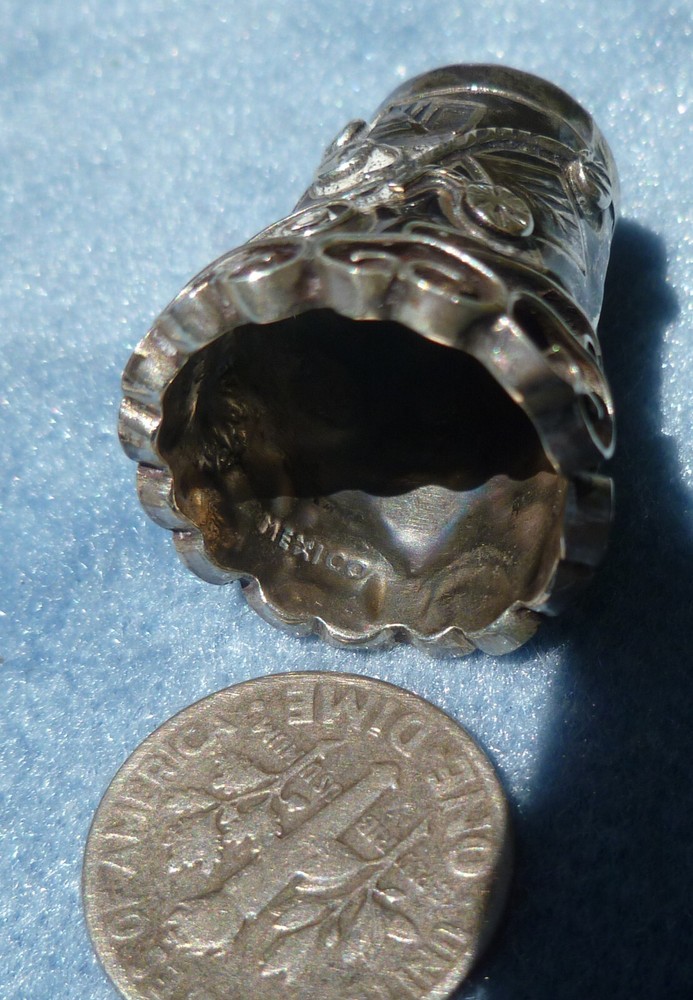Vintage Sterling Silver Sewing Thimble Mexico