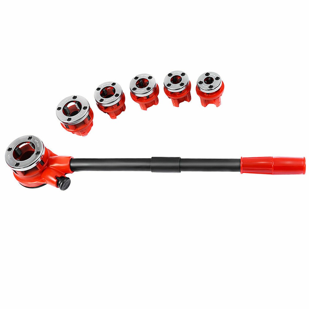 Ratchet Pipe Threader Kit Set w/ 6 Dies & Storage Case
