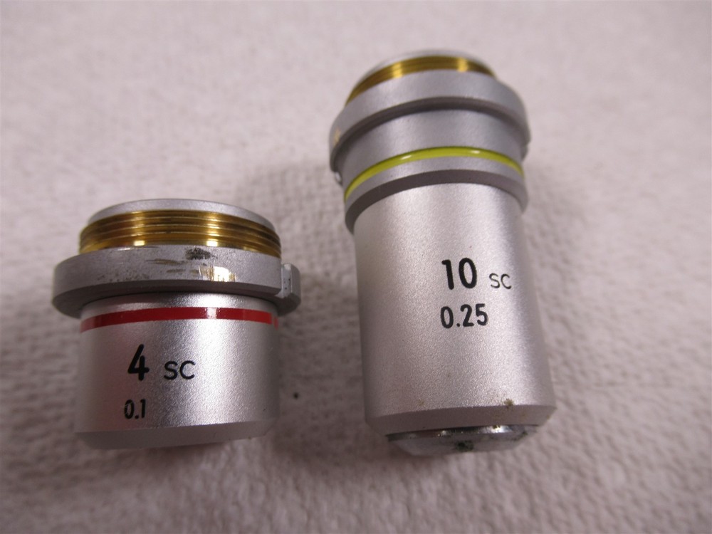 Nikon SC Microscope 10x and 4x Objective Lenses 160mm