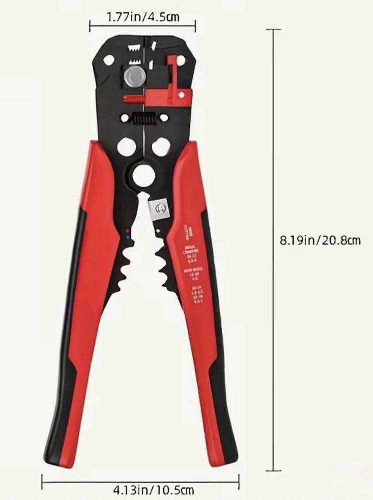 Self-Adjusting - All N One - Insulation Wire Stripper - Crimper & Wire Cutters.