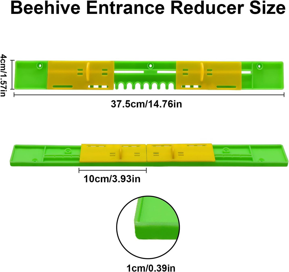 Bee Hive Entrance Reducer 6 Pack, Adjustable Plastic Mouse Guard, 10 Frame