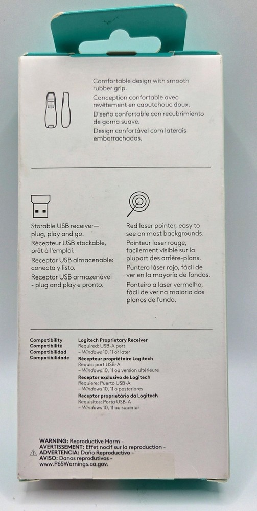 Logitech Wireless Presenter R400 with Red Laser Pointer and USB Receiver