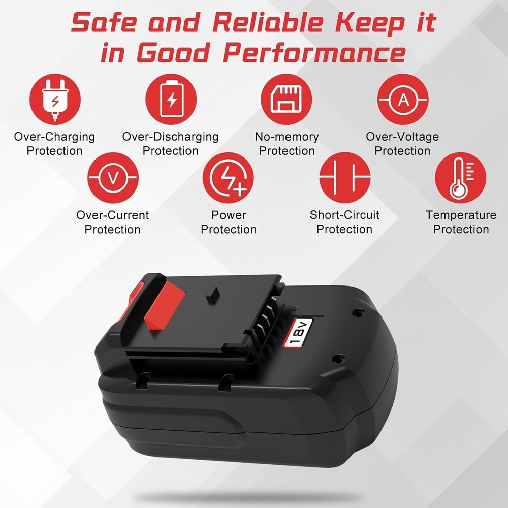 2Pack 18V 4.5Ah Replace Battery for Porter Cable PC18B 18-Volt Cordless Tools
