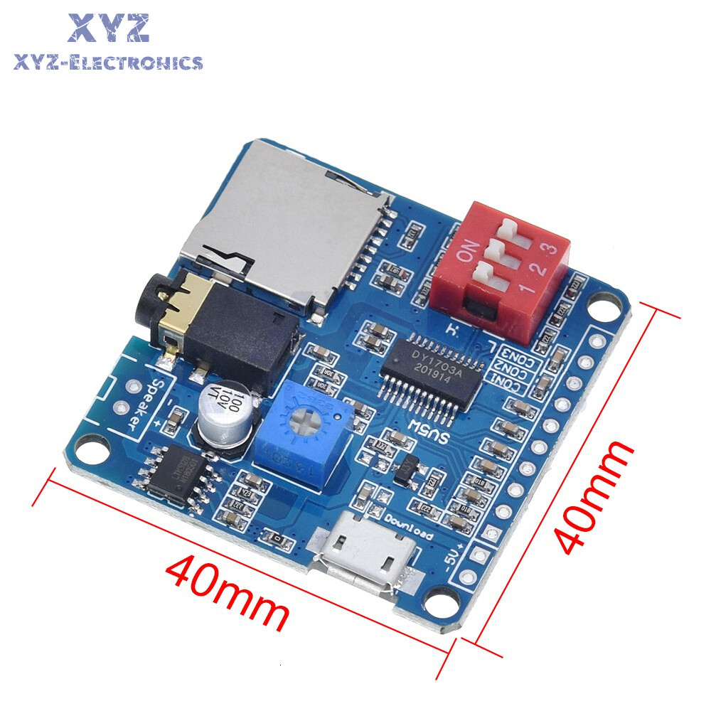 MP3 Player Voice Playback Module I/O Trigger UART Control SD/TF Card
