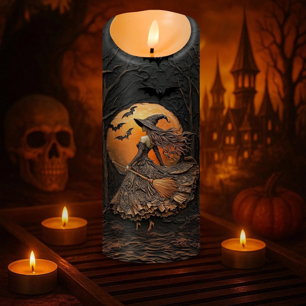 Custom Witch LED Light Candle Salem Witch Halloween Gift Witch Lovers Decor