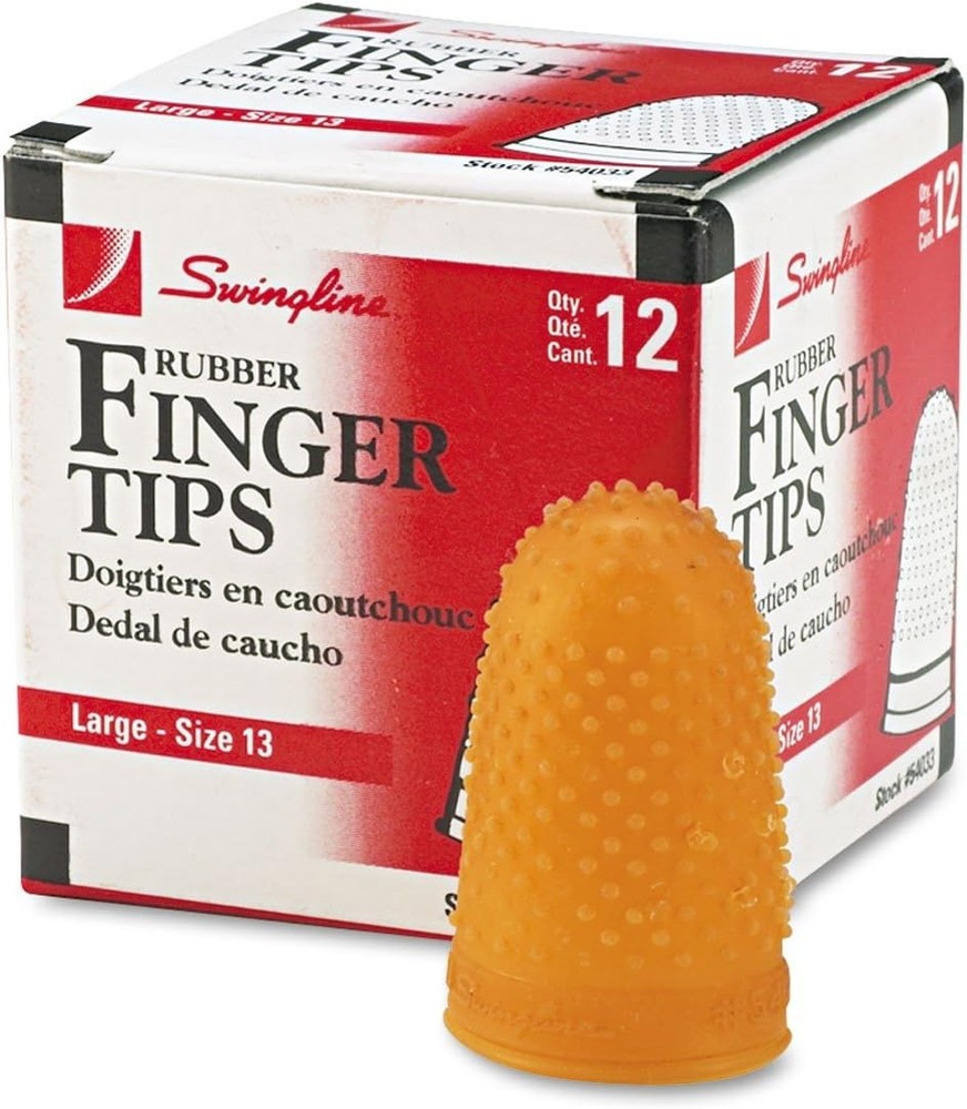Swingline Rubber Finger Tips Large (Size 13), Amber