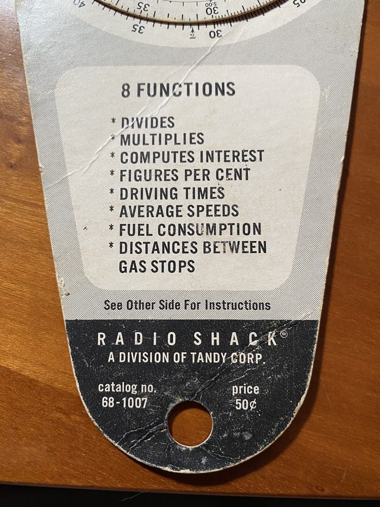 Radio Shack 8-Function Mathmile Computer 1968 Multi-Purpose Tool #68-1007 Tandy