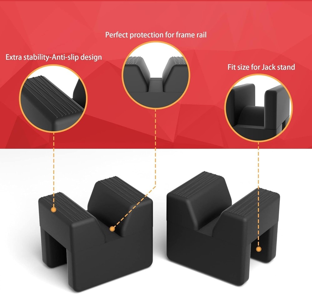 Universal Rubber Jack Pad Adapter Set - Essential 2-Piece Protector for Vehicles