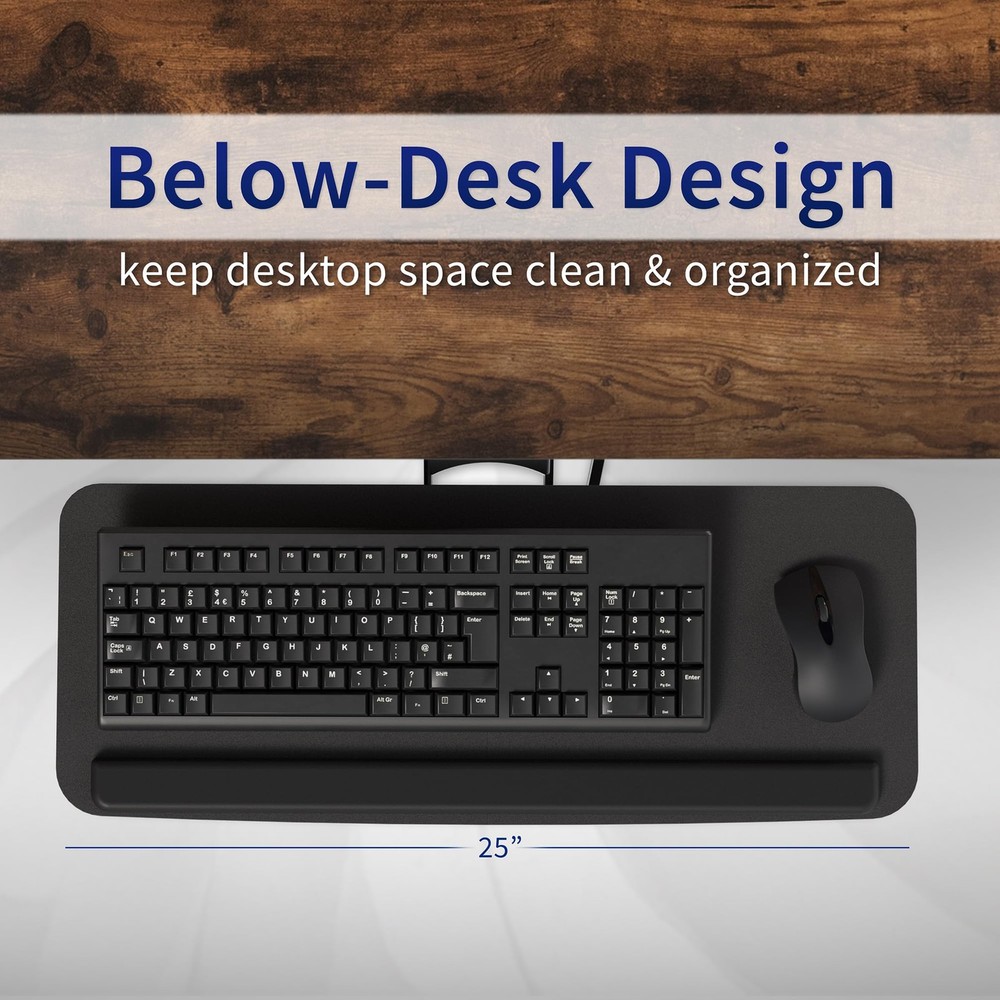VIVO Adjustable Computer Keyboard & Mouse Platform Tray Ergonomic Under Table
