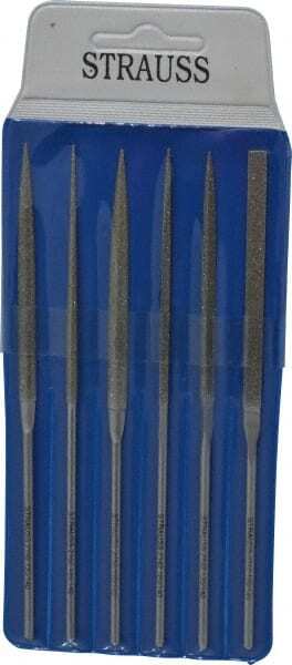 Strauss 6 Piece Diamond Pattern File Set 5-1/2" Long, Medium Coarseness, Roun...