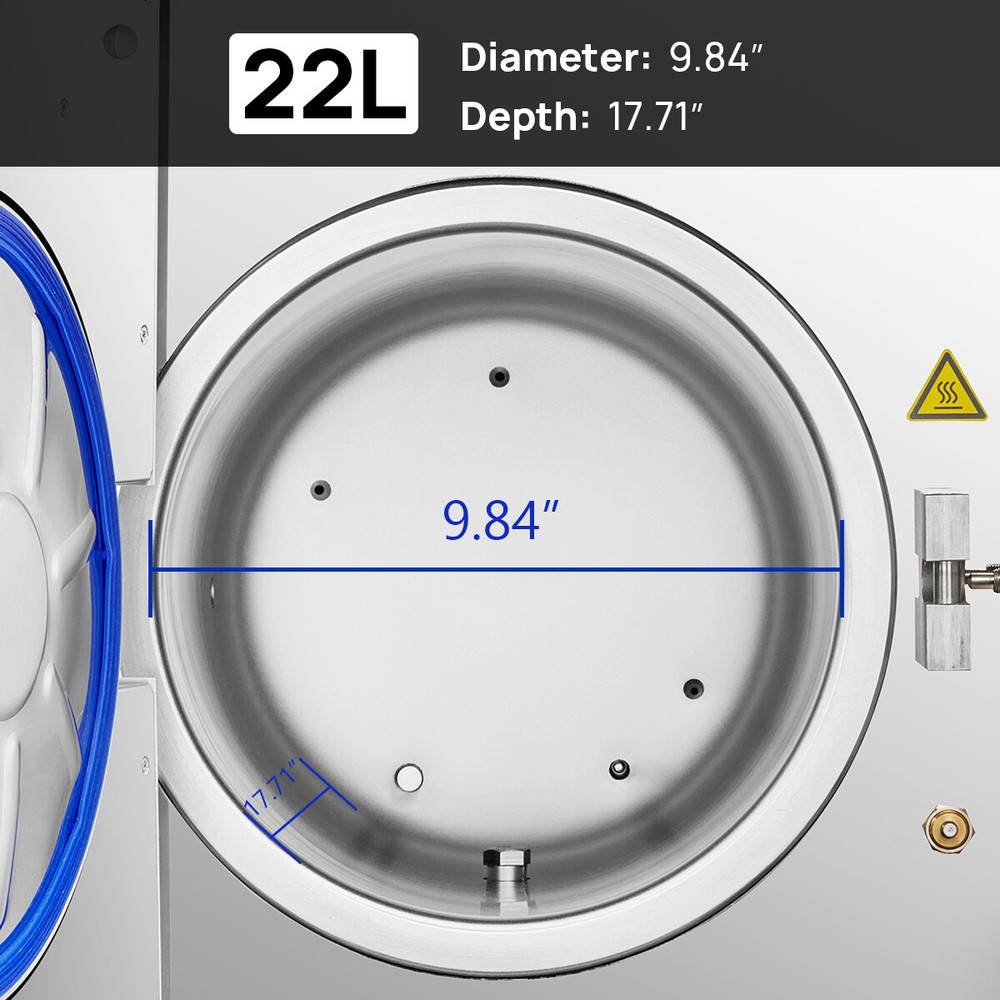 22L Dental Class B Autoclave Sterilizer Vacuum Steam Dry Function With Printer