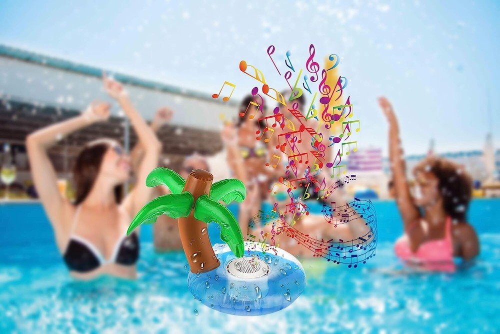 *2-Packs* Caleo Floating Bluetooth Speaker Palm Tree Inflatable Waterproof