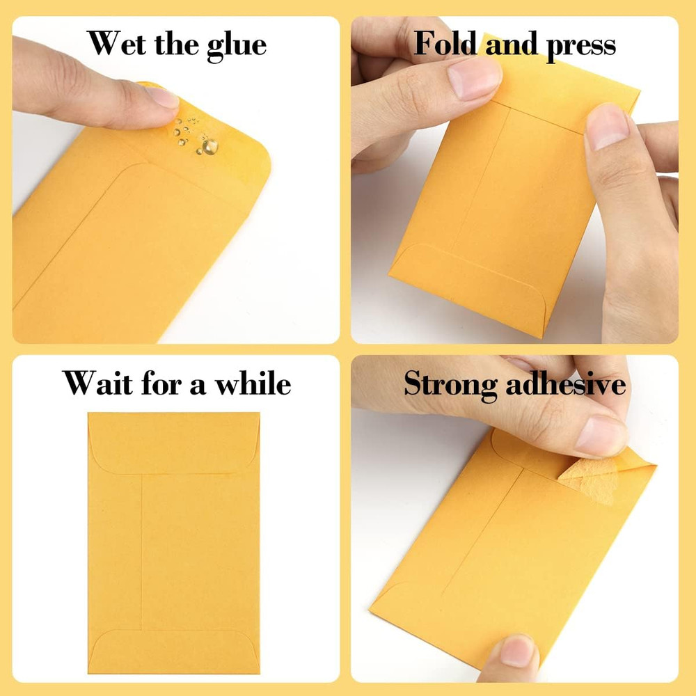 200 Pack Kraft Small Coin Envelopes Seed Packets Mini Envelopes for , Keys, Stam