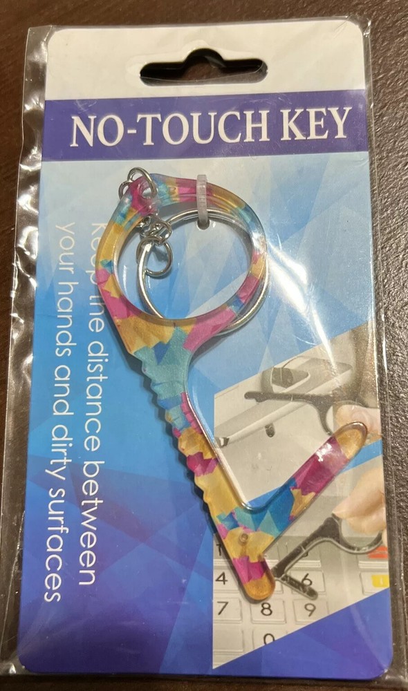 No Touch Key Antimicrobial Door keyboard Safe Hook Key chain Tool Avoid Germs