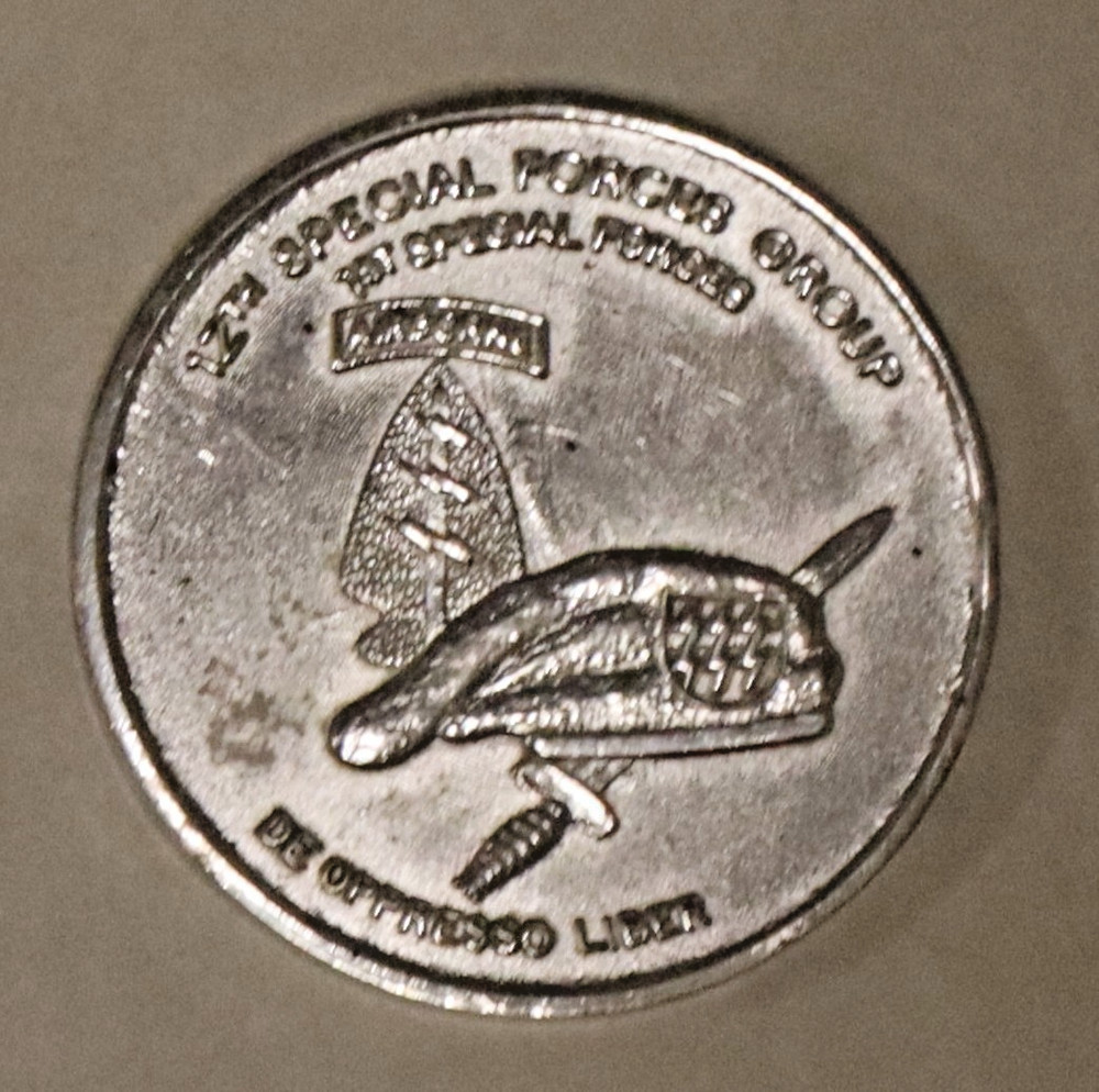 12th Special Forces Group 1st Special Forces Silver Plated Challenge Coin