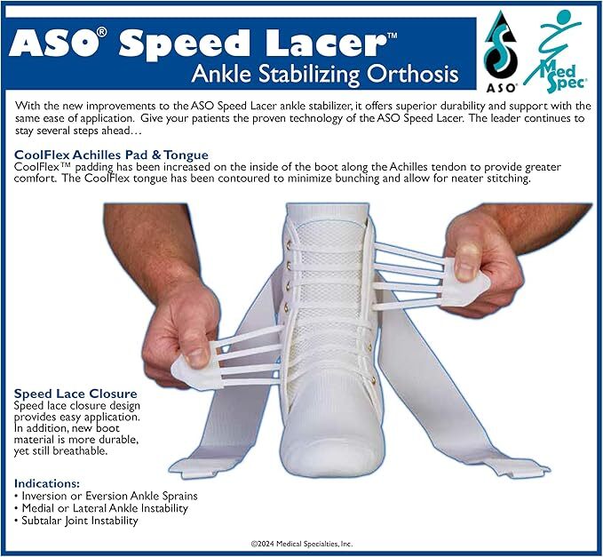 Med Spec ASO Ankle Stabilizer Orthosis Speed Lacer