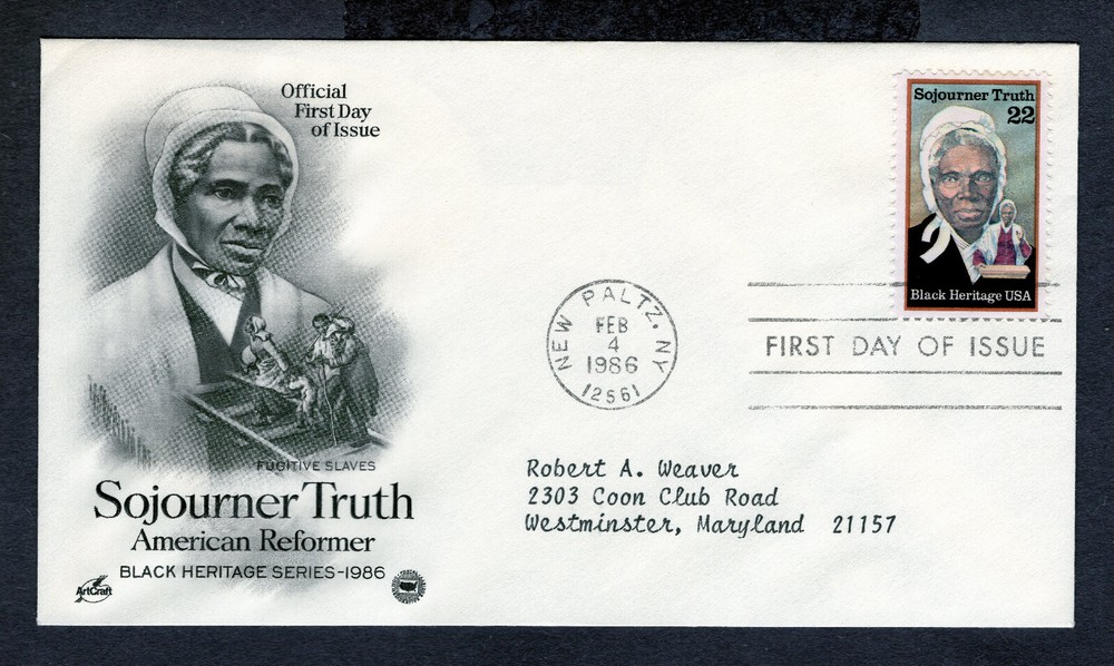 1986 Stamp #2203 Sojourner Truth FDC Artcraft Cachet
