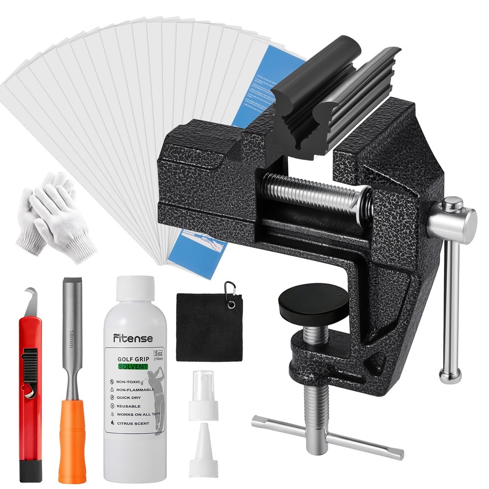 Fitense Golf Grip Kit for Regripping Clubs-Include 20 Tapes Black