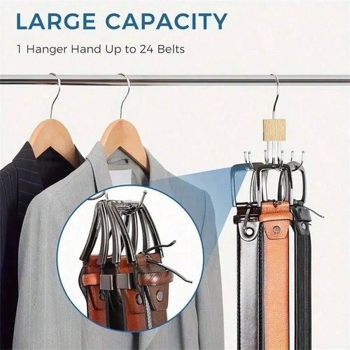 4pc Hanger Belt Organizer Rack Space Saving Closet Rotatable Hooks for Home New