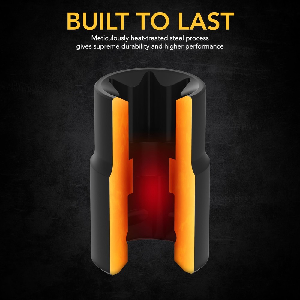 LEXIVON E-TORX Socket Set, Chrome Vanadium Set E4 - E20, Black