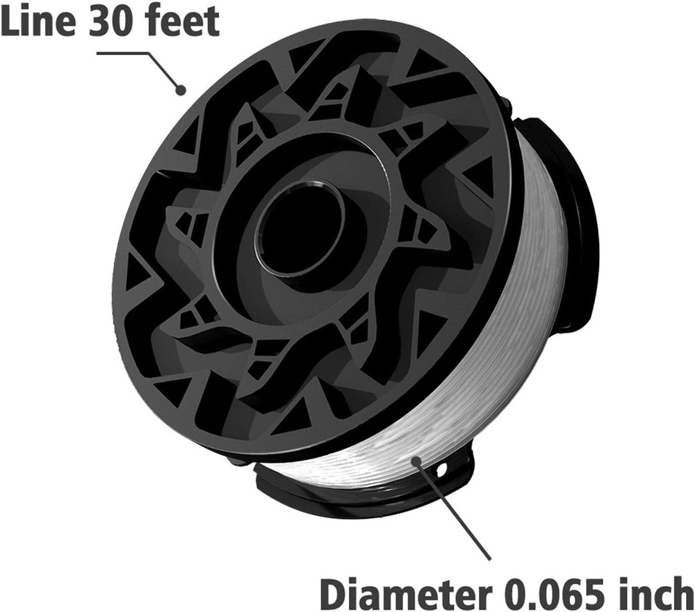 6-Pack For BLACK+DECKER AF-100-3ZP Replacement String Trimmer Line Spool & 1 Cap