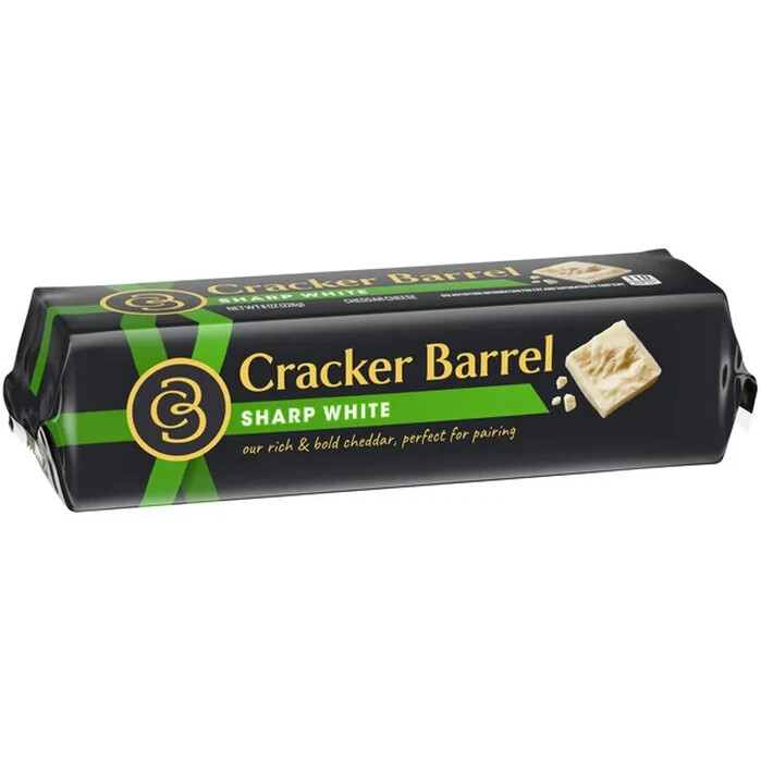 2 pack Cracker Barrel Sharp White Cheddar Cheese, 2x8 oz Block (1 pound)