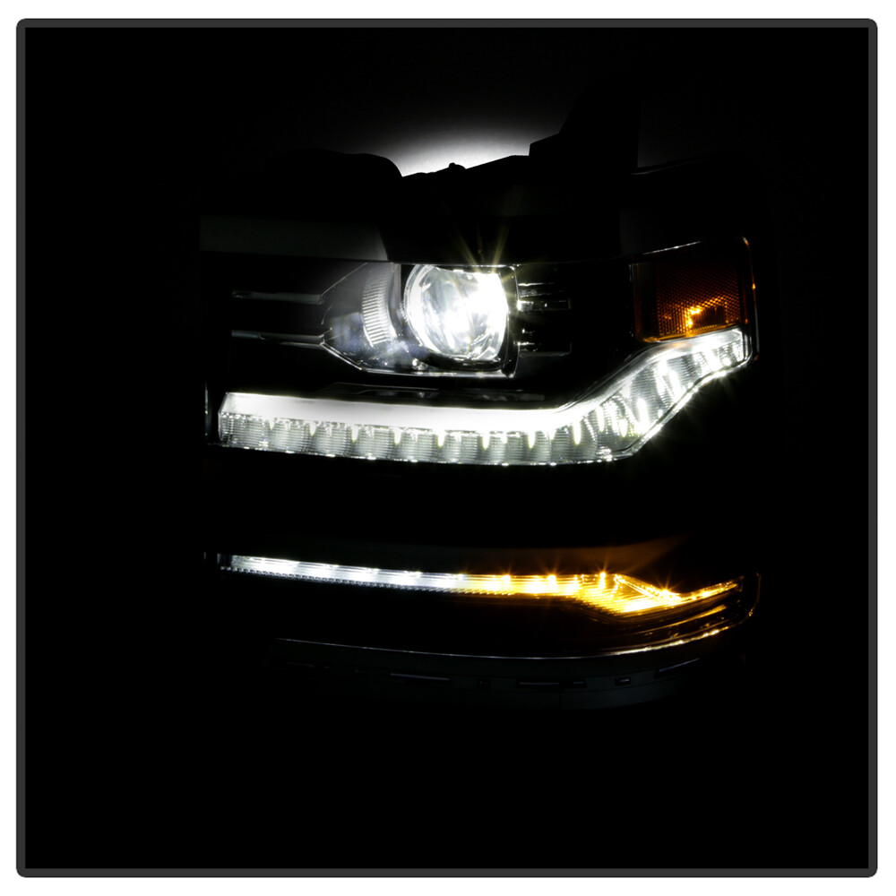 2016-2018 Chevy Silverado 1500 Chrome DRL Projector Headlights SET