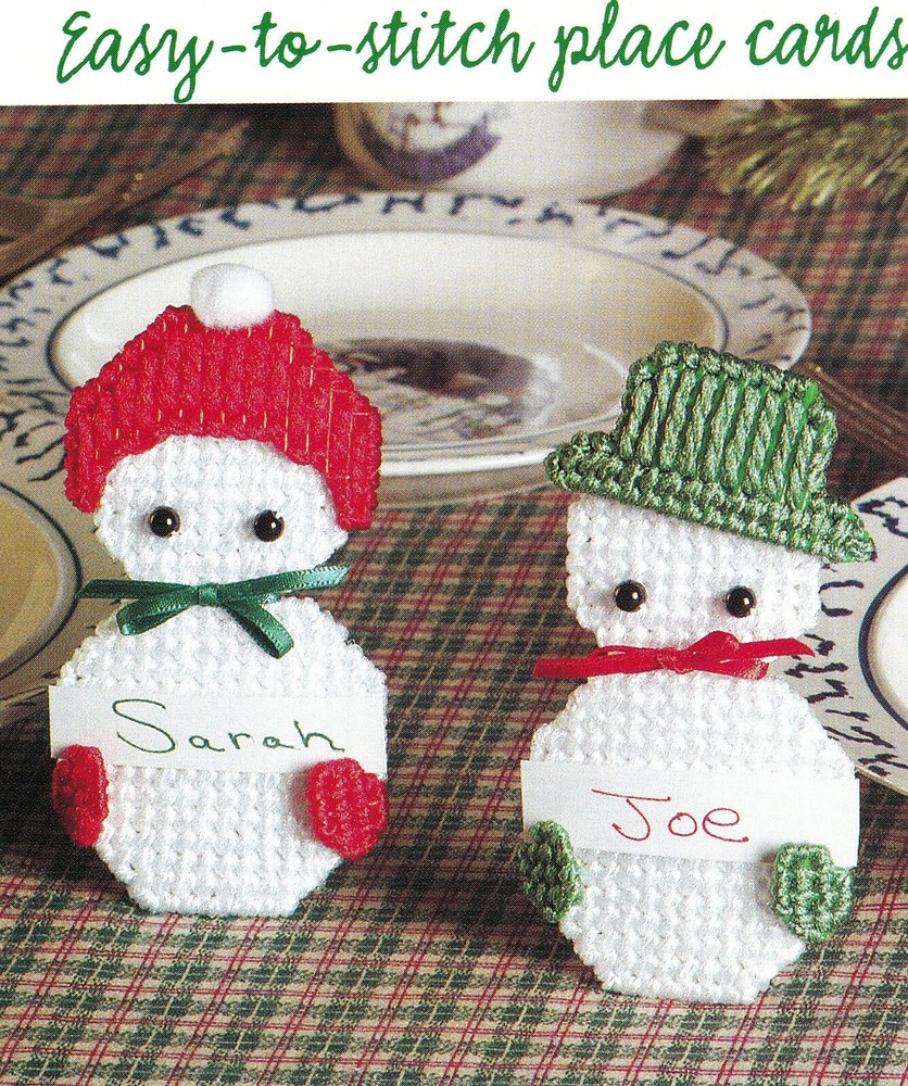 Plastic Canvas Xmas Window Screen Ornaments 3D Greeting Tissue Topper Patterns