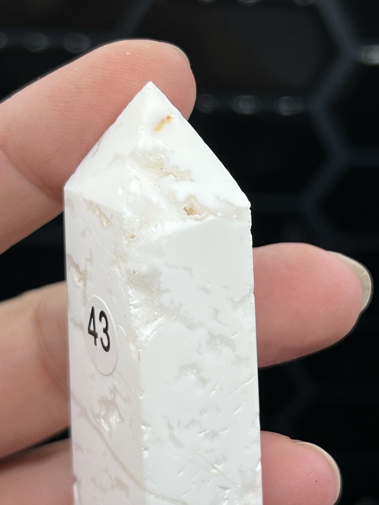 Natural White Agate Points Druzy L@@K Free ship & Gift