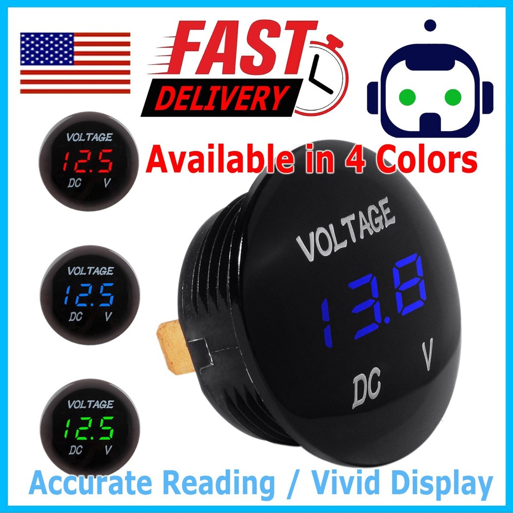 DC 12V-24V LED Panel Digital Voltage Volt Meter Display Voltmeter Motorcycle Car