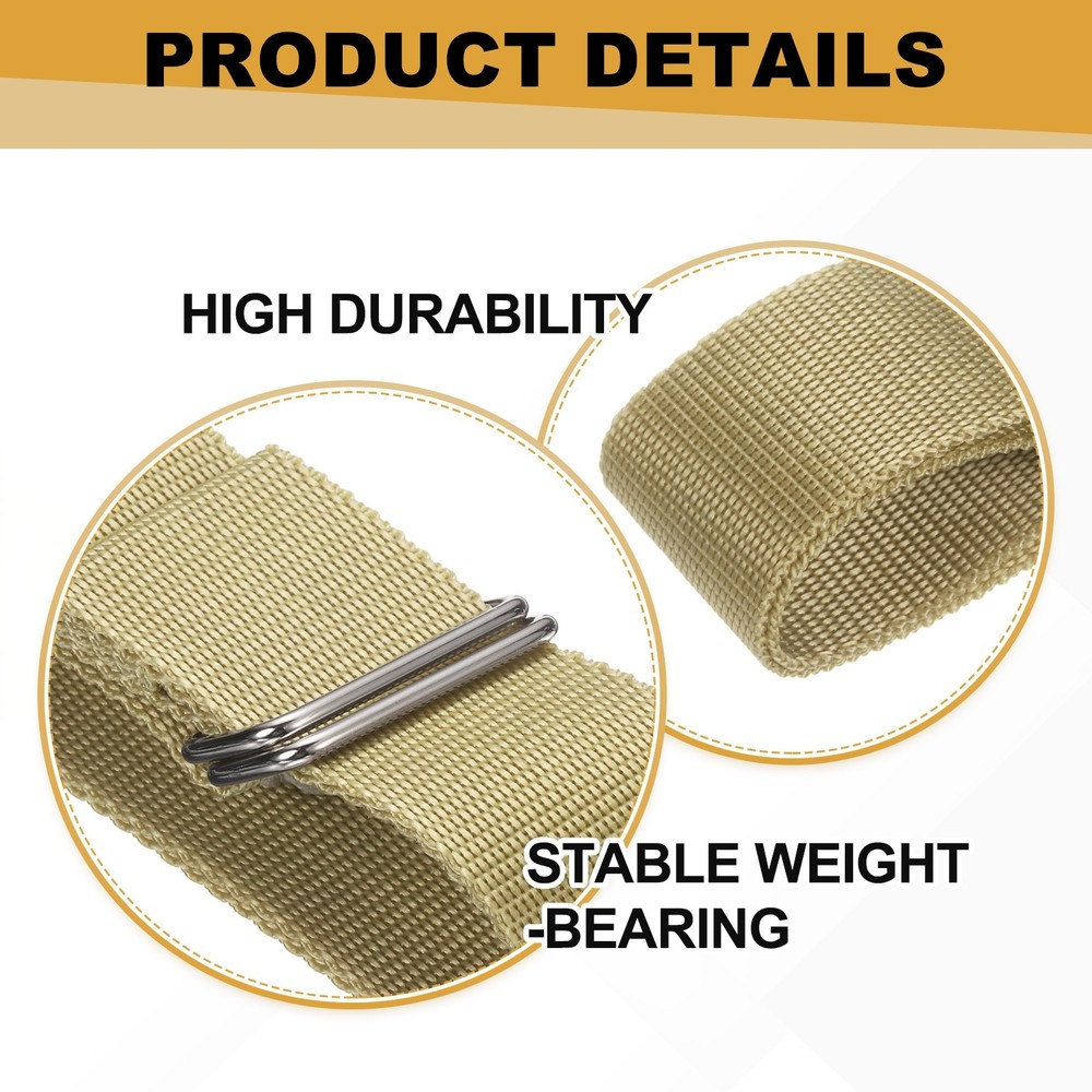 2Pcs Lift Up Storage Bed Belts, 32cm Nylon Pulling Belt for Bed Frame, Khaki