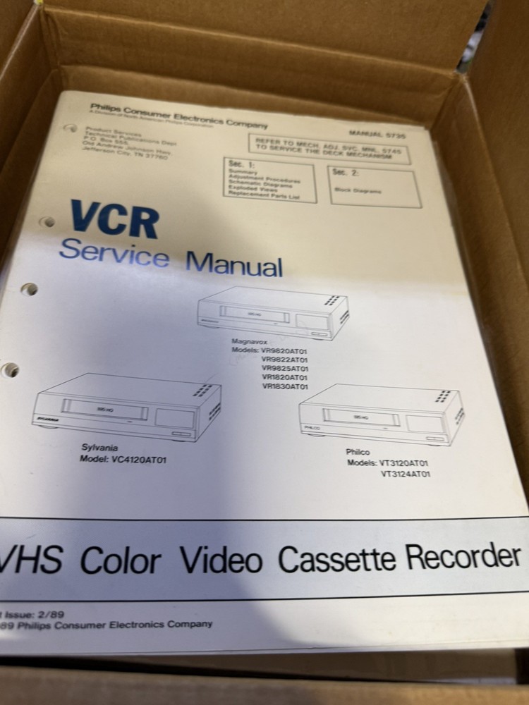 Original VCR Service Manuals
