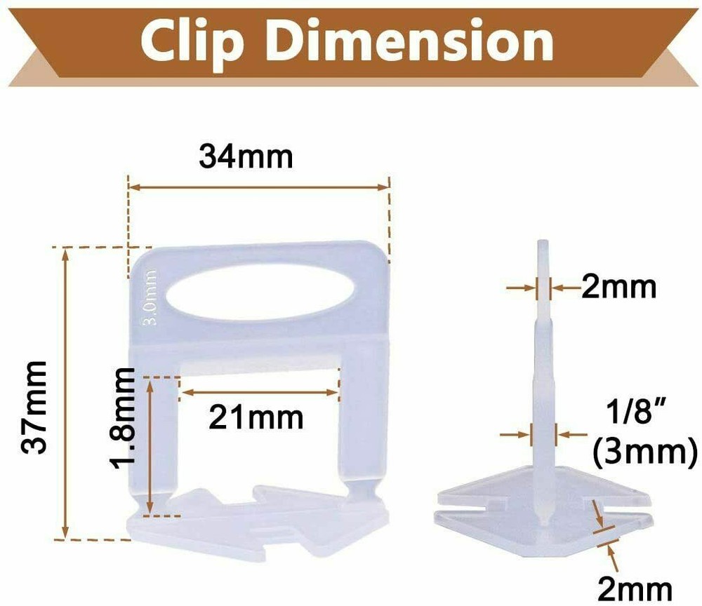 200-2000X Clip Tile Leveling System Kit Floor Wall 1/3mm Tile Spacer Tiling Tool