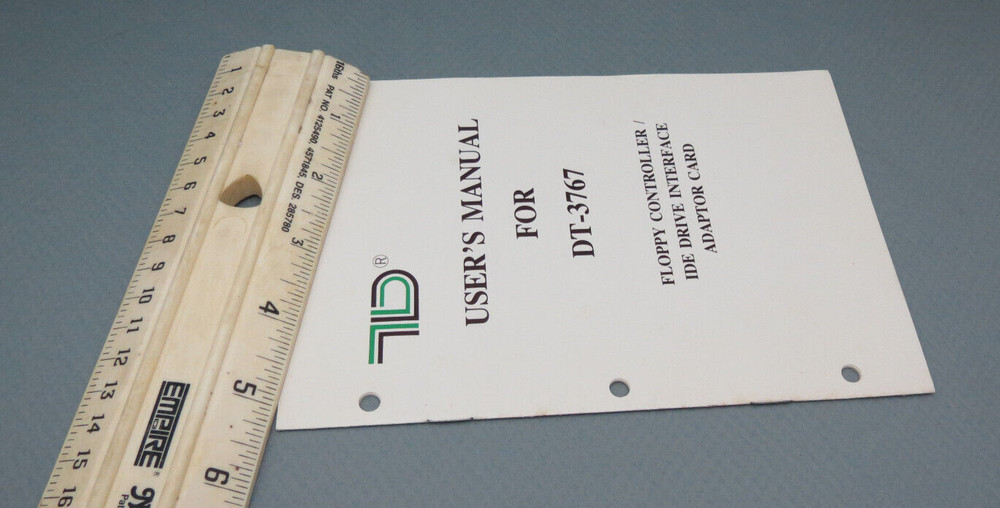 Vintage DT-3767 Floppy Controller User's Manual IDE Interface Adapter Card