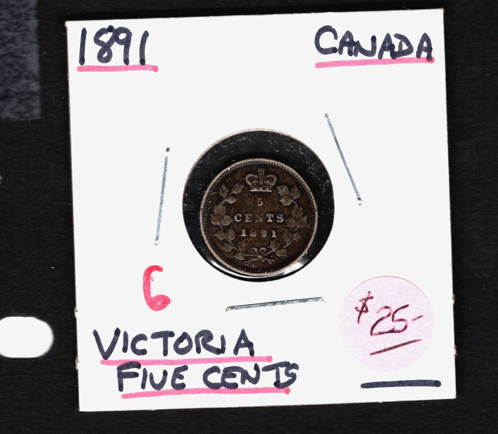 1891- Canada- Victoria Five Cents