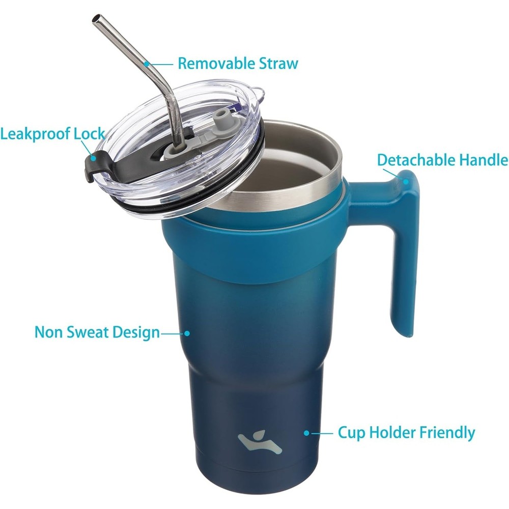 Konokyo 20 oz tumbler with handle - blue