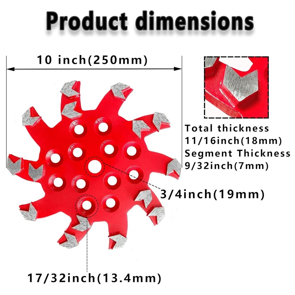 10 Inch Diamond Arrow Segment Grinding Wheel