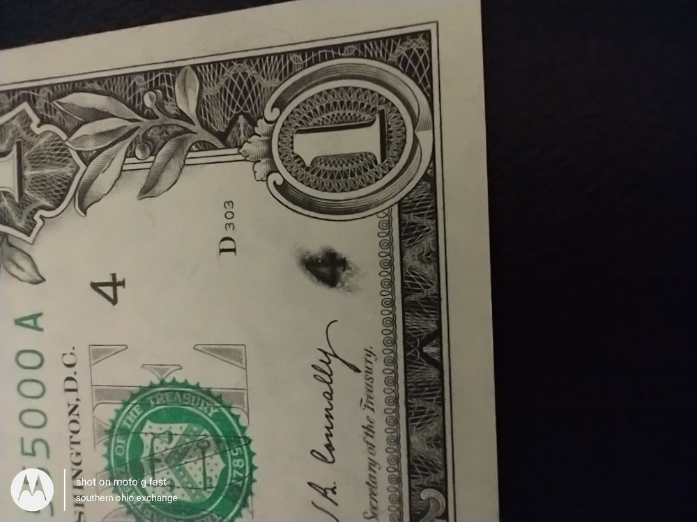*Rare* 1969-B Gem Unc Binary Low Serial Crisp US Note With Ink Smudge Nice*